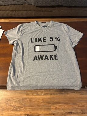 Gray 'Like 5% Awake' Graphic womens T-Shirt